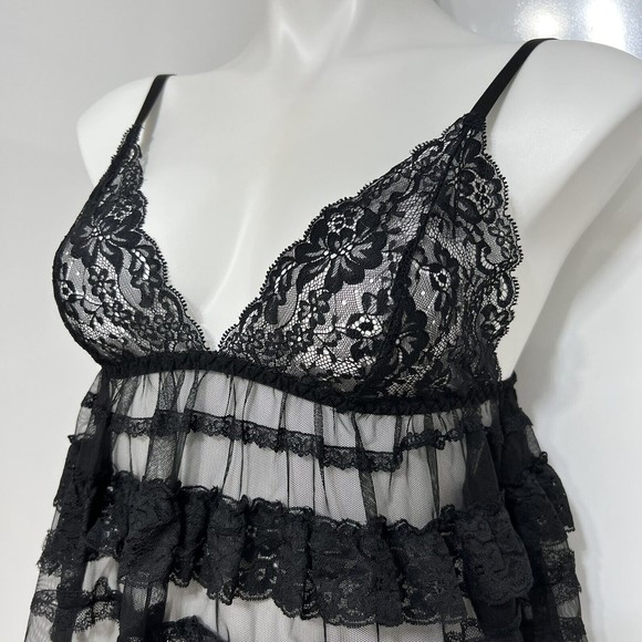 Victoria's Secret Sexy Ruffled Lace Lingerie Dress Mesh - Picture 6 of 11